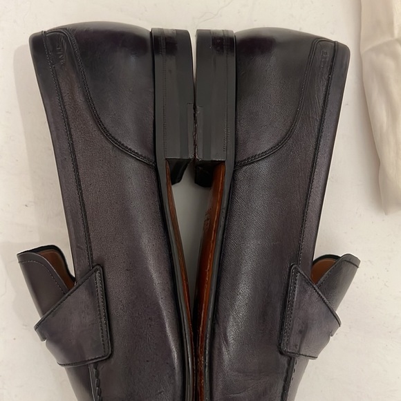 Mens BALLY Dark Grained Gray Slip on Loafer Shoes 9 1/2 - Picture 16 of 16